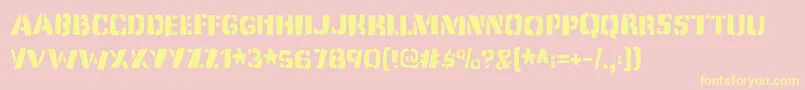 Dirtyjabdemo-Schriftart – Gelbe Schriften auf rosa Hintergrund
