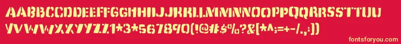 Dirtyjabdemo Font – Yellow Fonts on Red Background