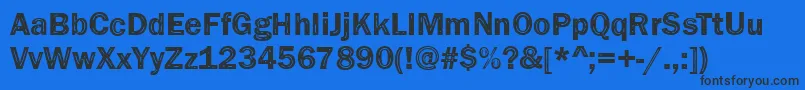 Funky33Bold-Schriftart – Schwarze Schriften auf blauem Hintergrund