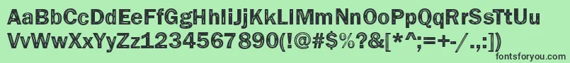フォントFunky33Bold – 緑の背景に黒い文字