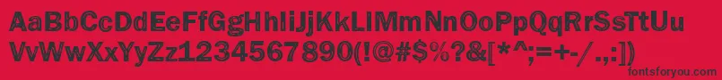 Fonte Funky33Bold – fontes pretas em um fundo vermelho