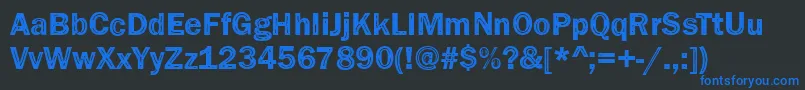 Шрифт Funky33Bold – синие шрифты на чёрном фоне