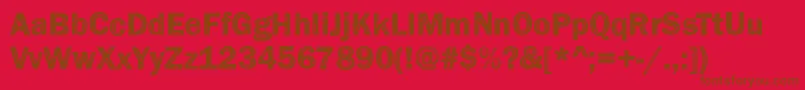 Fonte Funky33Bold – fontes marrons em um fundo vermelho