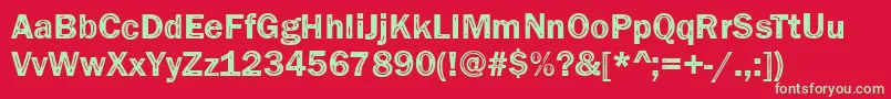 フォントFunky33Bold – 赤い背景に緑の文字