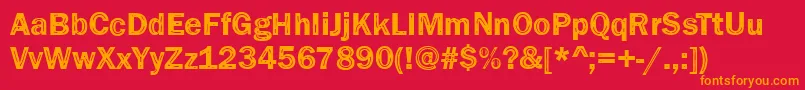 Funky33Bold-Schriftart – Orangefarbene Schriften auf rotem Hintergrund
