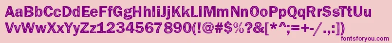 フォントFunky33Bold – ピンクの背景に紫のフォント