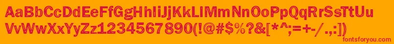 Funky33Bold Font – Red Fonts on Orange Background