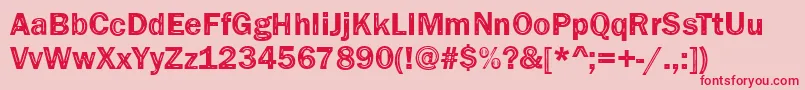 Funky33Bold Font – Red Fonts on Pink Background