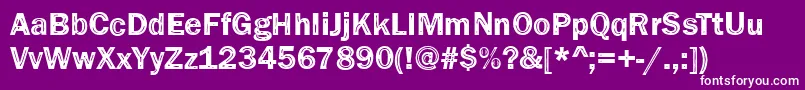 Funky33Bold-fontti – valkoiset fontit violetilla taustalla