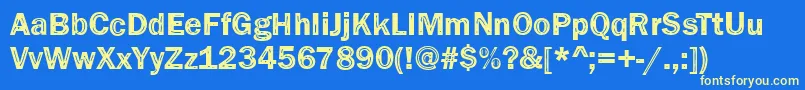 Fonte Funky33Bold – fontes amarelas em um fundo azul