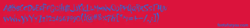 Pfflyingsaucer Font – Blue Fonts on Red Background