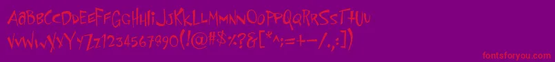 Pfflyingsaucer Font – Red Fonts on Purple Background