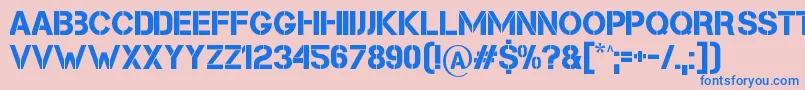 Cleanwork Font – Blue Fonts on Pink Background