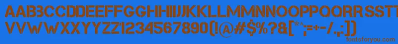 Cleanwork Font – Brown Fonts on Blue Background