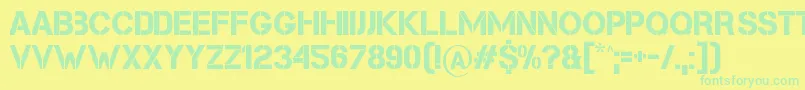 Cleanwork Font – Green Fonts on Yellow Background
