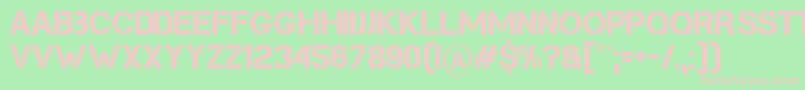 Cleanwork Font – Pink Fonts on Green Background