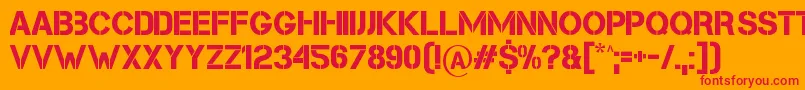 Cleanwork Font – Red Fonts on Orange Background