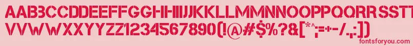 Cleanwork Font – Red Fonts on Pink Background