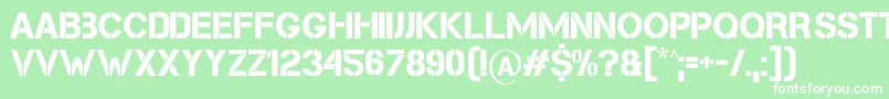 Cleanwork Font – White Fonts on Green Background