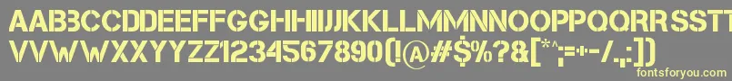 Cleanwork Font – Yellow Fonts on Gray Background