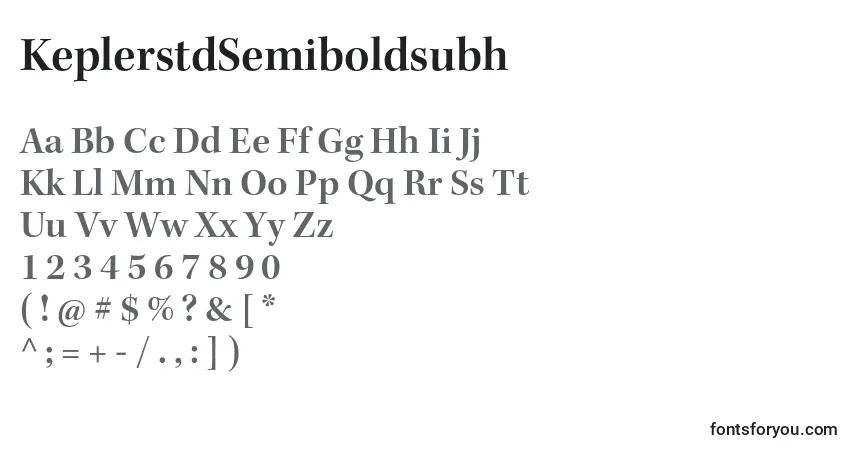 Fuente KeplerstdSemiboldsubh - alfabeto, números, caracteres especiales