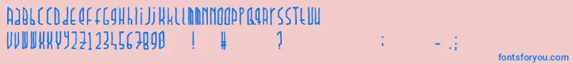 Dawnland.Paradox-Schriftart – Blaue Schriften auf rosa Hintergrund