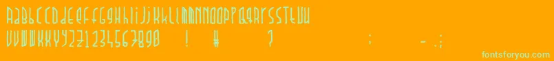 Police Dawnland.Paradox – polices vertes sur fond orange