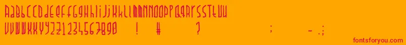 Dawnland.Paradox Font – Red Fonts on Orange Background