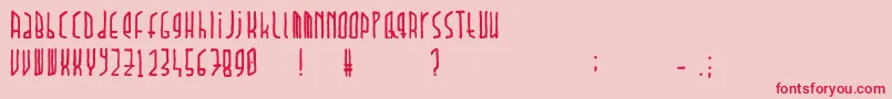 フォントDawnland.Paradox – ピンクの背景に赤い文字