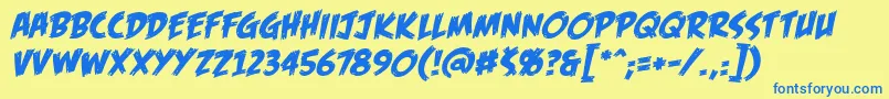 FofbbItal Font – Blue Fonts on Yellow Background