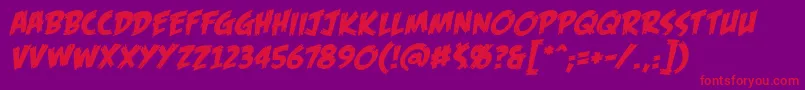 FofbbItal Font – Red Fonts on Purple Background