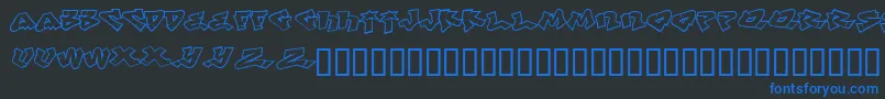 フォントWinter – 黒い背景に青い文字