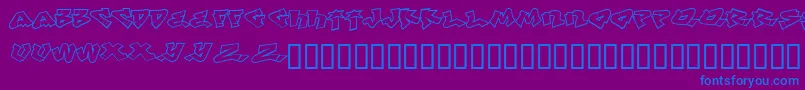 フォントWinter – 紫色の背景に青い文字