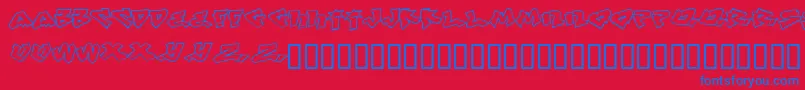フォントWinter – 赤い背景に青い文字