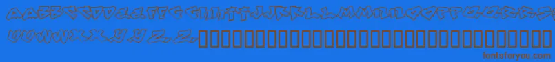 フォントWinter – 茶色の文字が青い背景にあります。