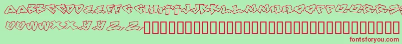 フォントWinter – 赤い文字の緑の背景
