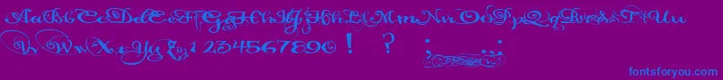 PaulsCaliforniaSolid Font – Blue Fonts on Purple Background
