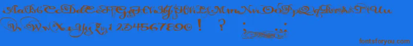 PaulsCaliforniaSolid Font – Brown Fonts on Blue Background