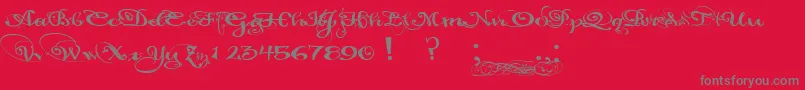 フォントPaulsCaliforniaSolid – 赤い背景に灰色の文字