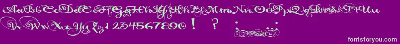PaulsCaliforniaSolid Font – Green Fonts on Purple Background