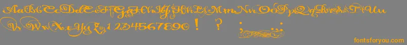 フォントPaulsCaliforniaSolid – オレンジの文字は灰色の背景にあります。