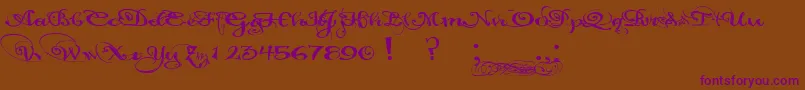 PaulsCaliforniaSolid Font – Purple Fonts on Brown Background