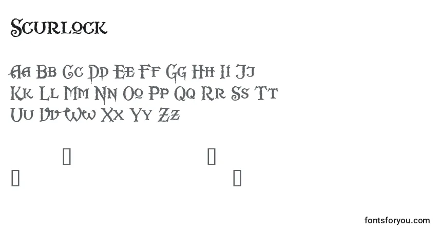Шрифт Scurlock – алфавит, цифры, специальные символы