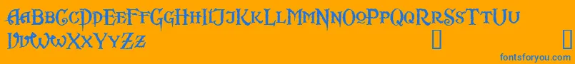 Scurlock Font – Blue Fonts on Orange Background