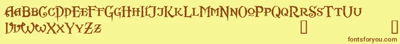 Scurlock Font – Brown Fonts on Yellow Background