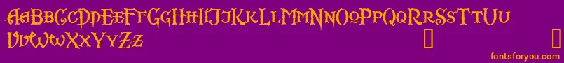 Scurlock Font – Orange Fonts on Purple Background