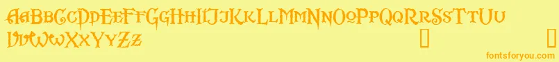 Scurlock Font – Orange Fonts on Yellow Background