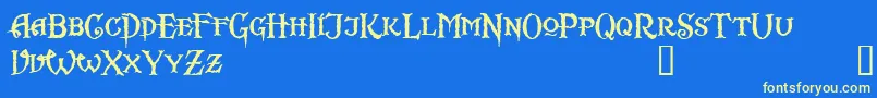 Scurlock Font – Yellow Fonts on Blue Background