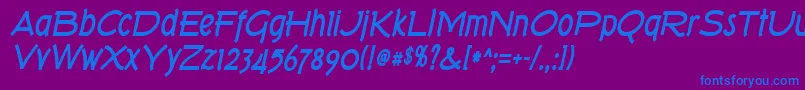 Torkbi Font – Blue Fonts on Purple Background