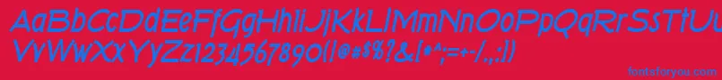 Torkbi Font – Blue Fonts on Red Background